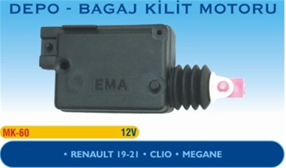 YEDEK PARÇABAGAJ KİLİT MOTORU DEPO R19/21/CLİO/MEGANEEMAEMA-MK60