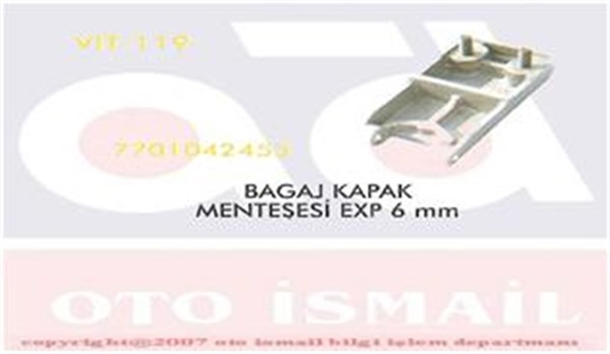 YEDEK PARÇABAGAJ MENTEŞESİ 6 MM. EXP VITESSE 119VITESSEVITESSE 119