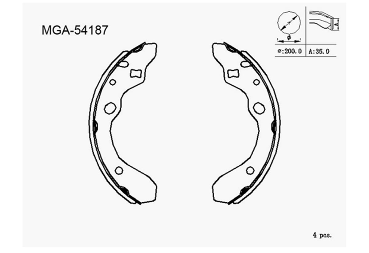 YEDEK PARÇABALATA ARKA FREN KAMPANA   MAZDA 323 93 - 96 K3385 KALIN TIP BCYD2638ZA -MGA-54187MGAMGA-54187