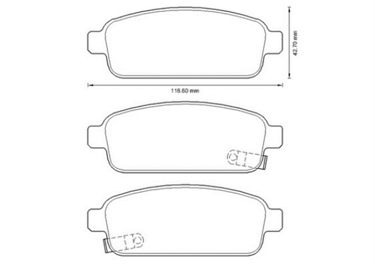 YEDEK PARÇABALATA FREN ARKA-CHEVROLET CRUZE 09>12/OPEL ASTRA J  09>13/ MOKKA 12>13  15-16 JANT 13300867 -MGA-55341MGAMGA-55341