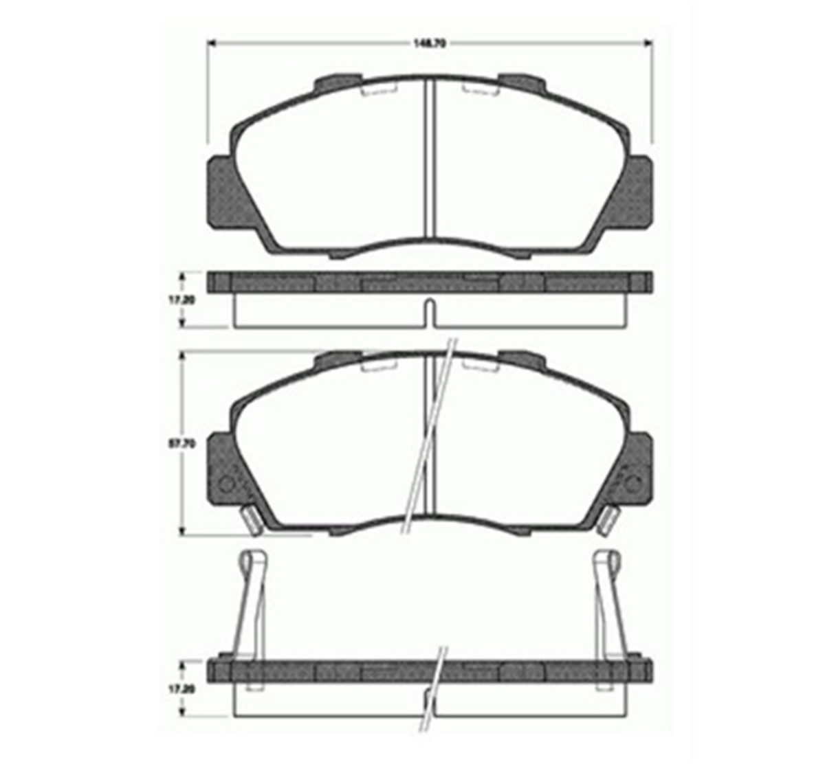 YEDEK PARÇABALATA FREN ON-HONDA ACCORD 98>02/CRV 97>01/HRV 99>  45022SS0G02 -MGA-55308MGAMGA-55308