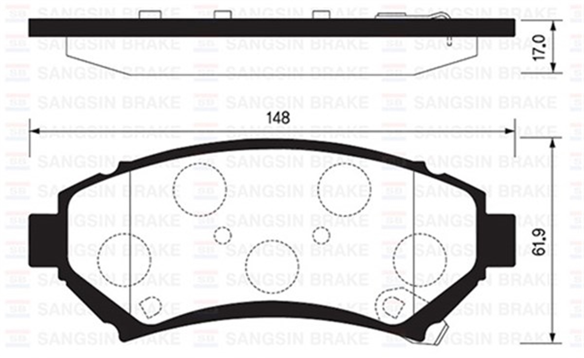 YEDEK PARÇABALATA ÖN DİSK CHEVROLET IMPALA 99-05 PONTIAC TRANS SPORT 3.4 96 OPEL SINTRA 96-99 GDB1308 SANGSIN SP2004SANGSINSANGSIN SP2004