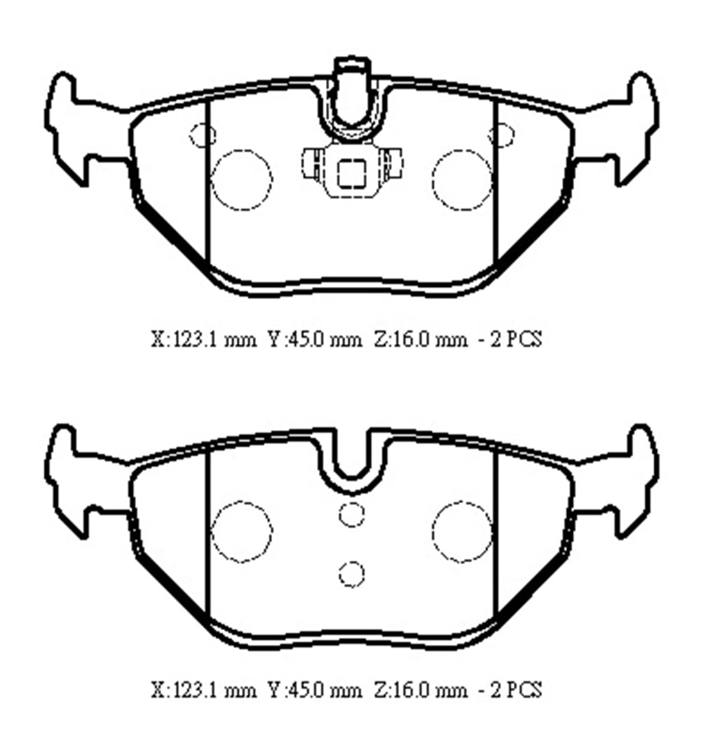 YEDEK PARÇABmw 3 Serı- E46- Sd/Coupe- 98/05 Arka Fren Balatası 316/318/320(Kablosuz)Disk) (123,1X45X16) 34211164499MEYDAN2007-6360A