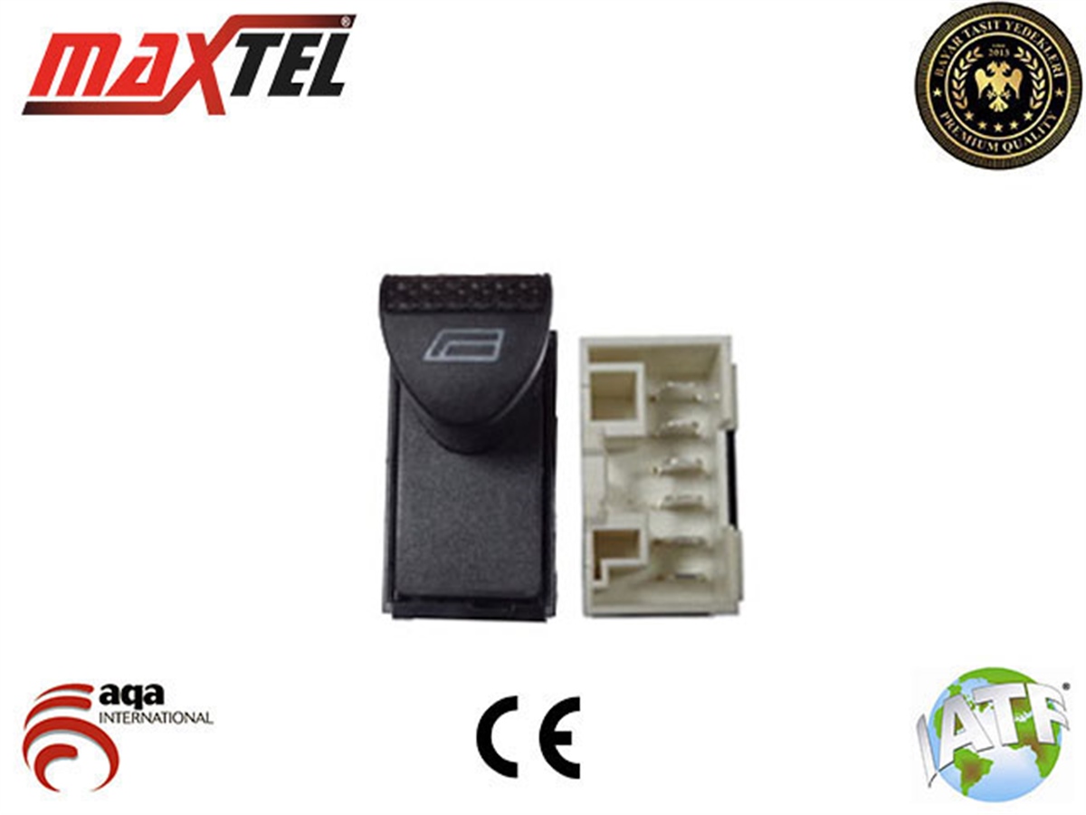 YEDEK PARÇACAM AÇMA DÜĞMESİ 6 PİN TEKLİ ÖN SOL DIŞ BEYAZ KASASIZ PALİO/ALBEAMAXTEL18205717