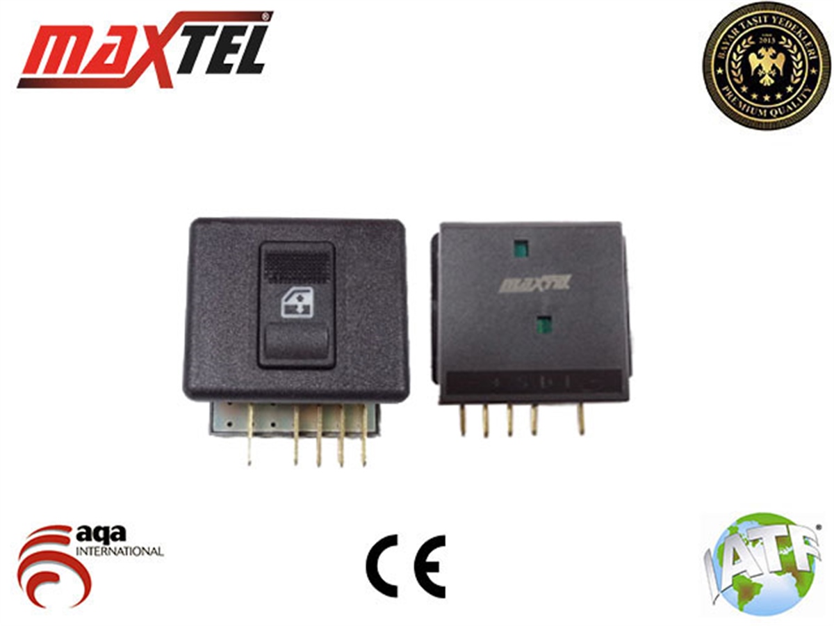 YEDEK PARÇACAM AÇMA DÜĞMESİ ÖN SAĞ 5 PİN TEKLİ SİYAH DOĞAN LMAXTEL18205002
