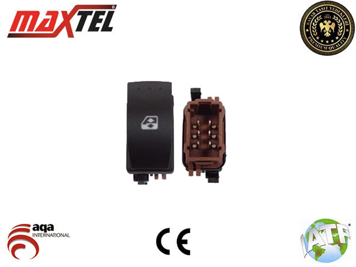 YEDEK PARÇACAM AÇMA DÜĞMESİ ÖN SAĞ 6 PİN TEKLİ KAHVERENGİ MEGANE II/MASTERMAXTEL18204036