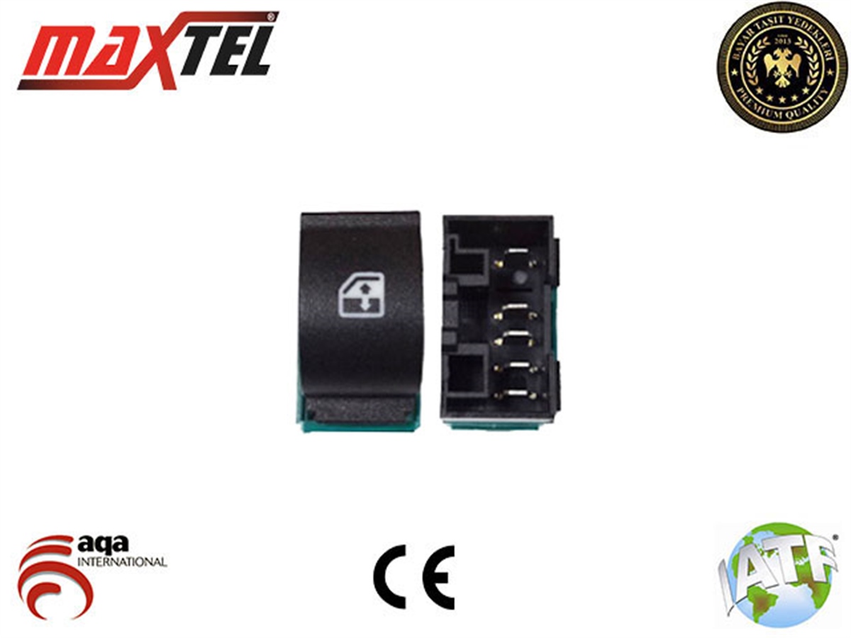 YEDEK PARÇACAM AÇMA DÜĞMESİ ÖN SOL DIŞ 5 PİN TEKLİ YEŞİL SİYAH KASASIZ DOBLO 2006>MAXTEL18205035