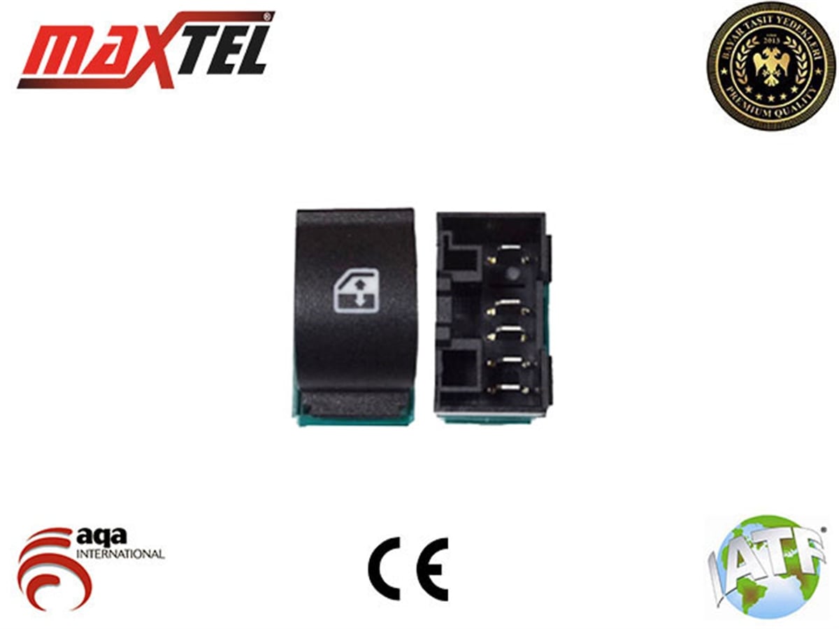 YEDEK PARÇACAM AÇMA DÜĞMESİ ÖN SOL DIŞ 5 PİN TEKLİ YEŞİL SİYAH KASASIZ DOBLO 2006>MAXTEL18205035