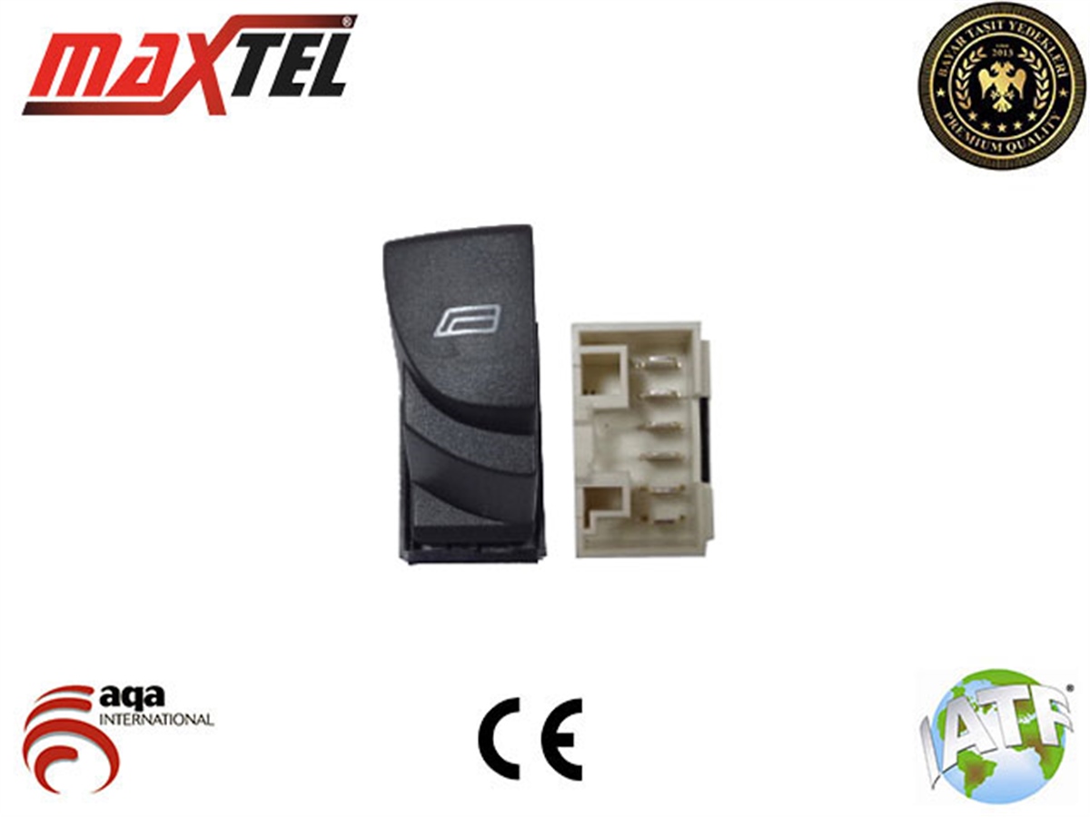 YEDEK PARÇACAM AÇMA DÜĞMESİ ÖN SOL DIŞ 6 PİN TEKLİ BEYAZ KASASIZ DUCATO IIMAXTEL18205044
