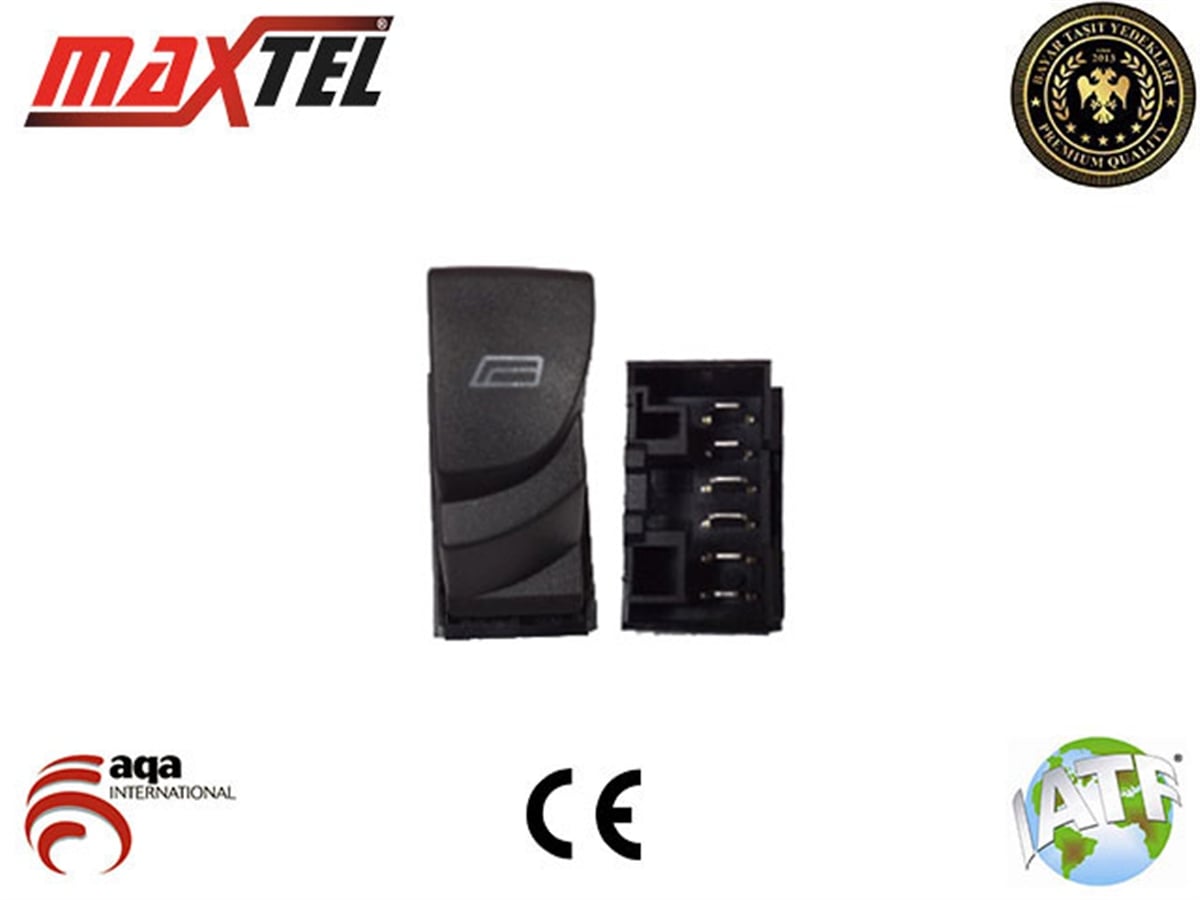 YEDEK PARÇACAM AÇMA DÜĞMESİ ÖN SOL İÇ 6 PİN TEKLİ SİYAH KASASIZ DUCATO IIMAXTEL18205043