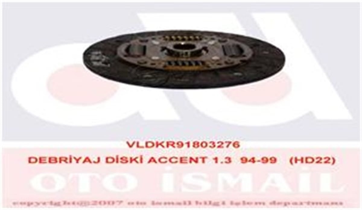 YEDEK PARÇADEBRIYAJ DİSKİ ACCENT 1.3 94-99 HD22 VALEO 803276VALEOVALEO 803276