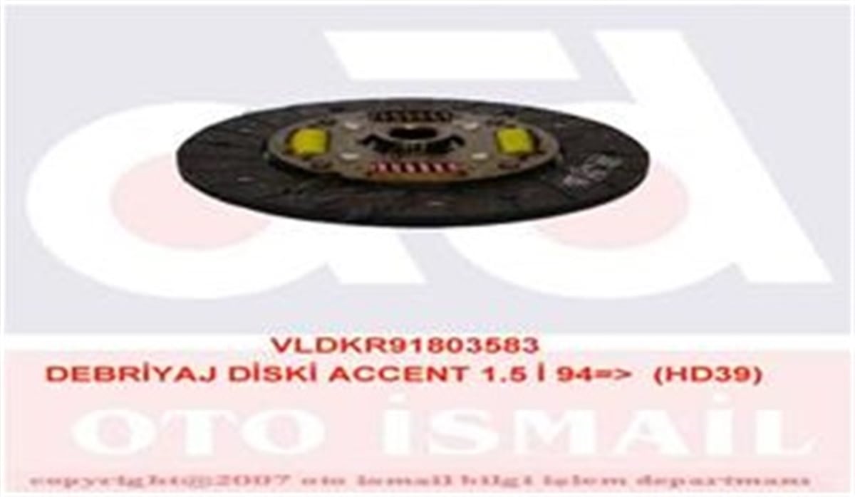 YEDEK PARÇADEBRIYAJ DİSKİ ACCENT 1.5 İ 94 HD39 VALEO 803583VALEOVALEO 803583
