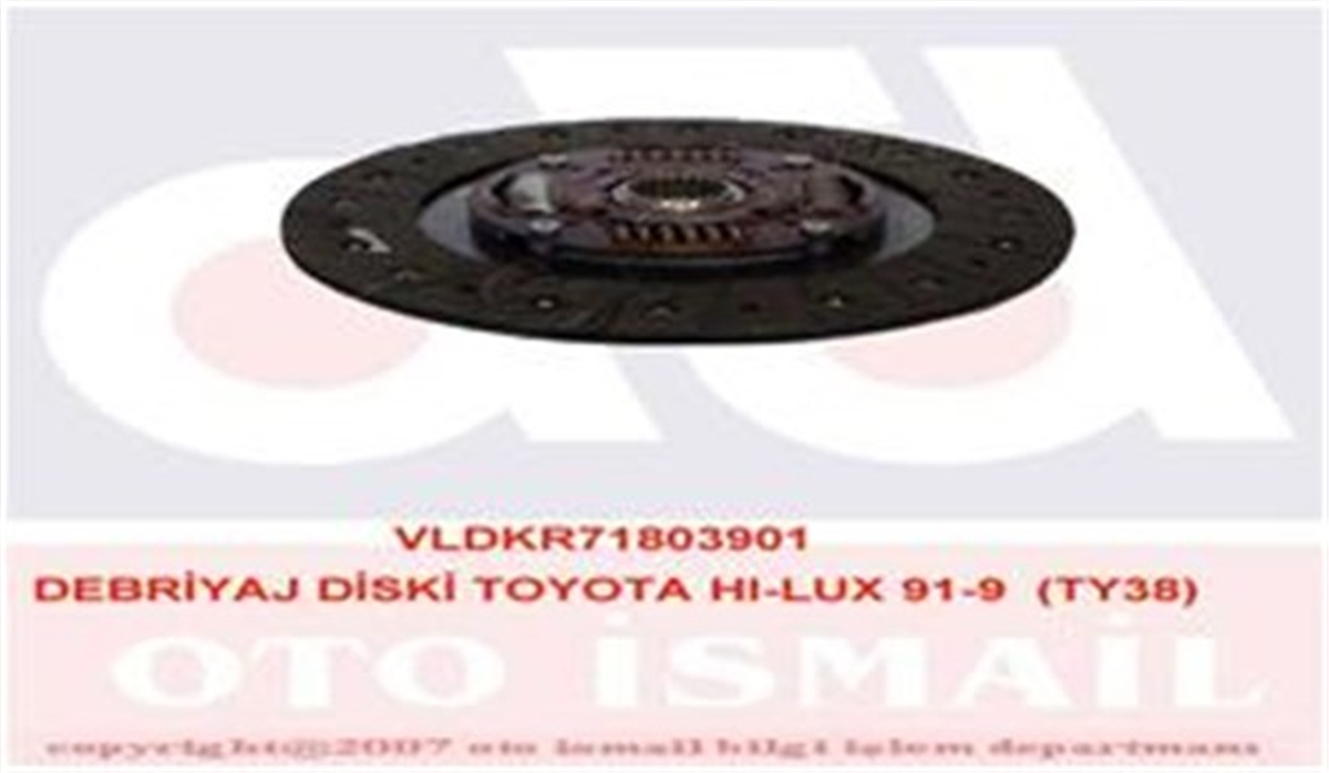 YEDEK PARÇADEBRIYAJ DİSKİ TOYOTA HILUX 88-92 2L TY38 VALEO 803901VALEOVALEO 803901