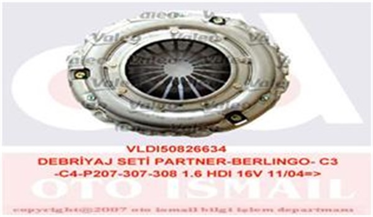 YEDEK PARÇADEBRIYAJ SETİ 2052.T6/1636264380 PSA 207/307/308/PARTNER TEPEE 07- 1.6 HDİ VALEO VAL 877634VALEOVALEO 877634