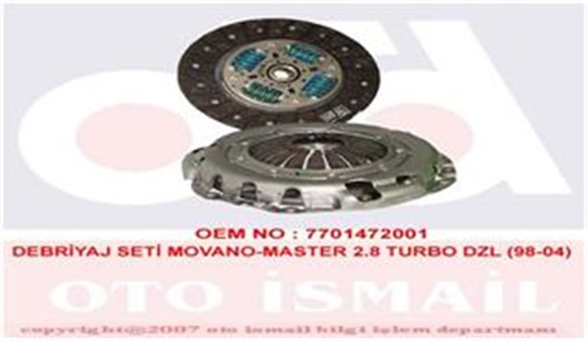 YEDEK PARÇADEBRIYAJ SETİ BASKI DİSK MOVANO-MASTER 2.8DTI 98-04 S9W.7.02-S9W 702 VALEO 821394VALEOVALEO 821394