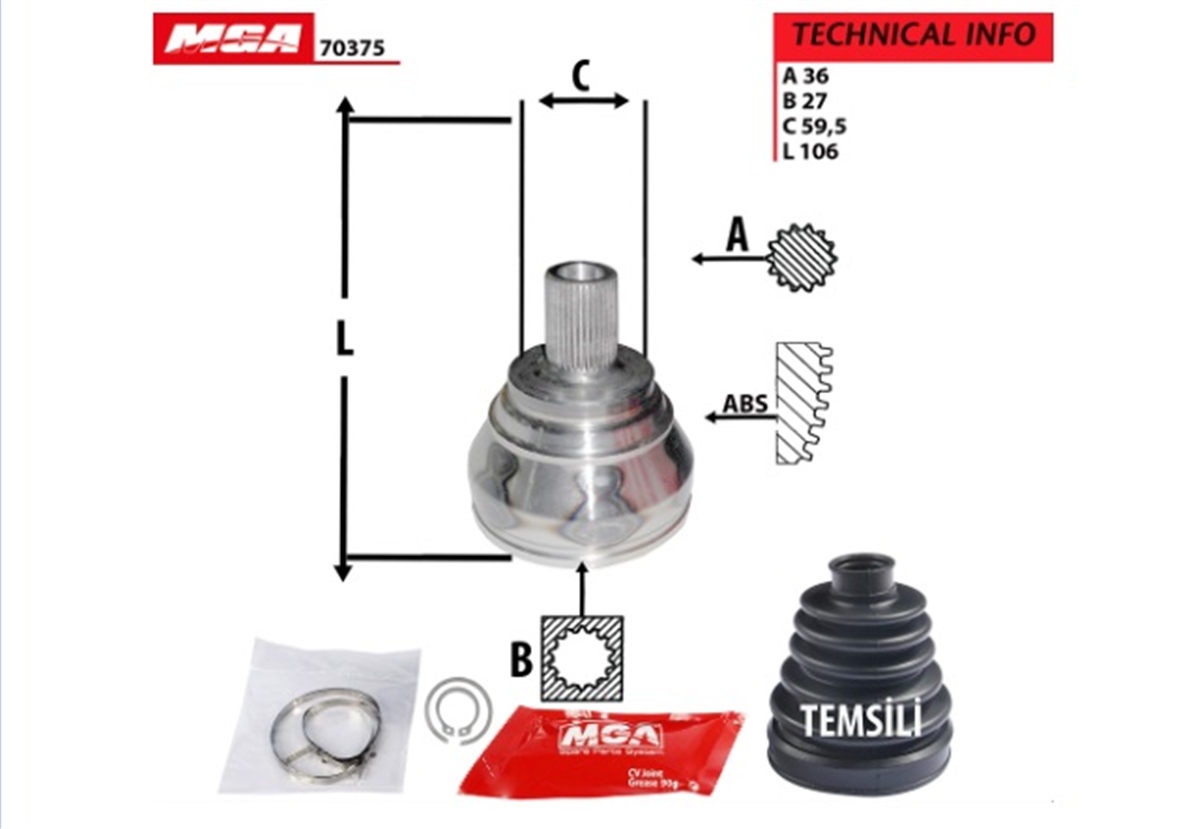YEDEK PARÇADIS AKS KAFASI (VW CADDY 04-15  GOLF 04-16  PASSAT 08-15  SEAT LEON 06-13)PARCAWORLDMGA-70375