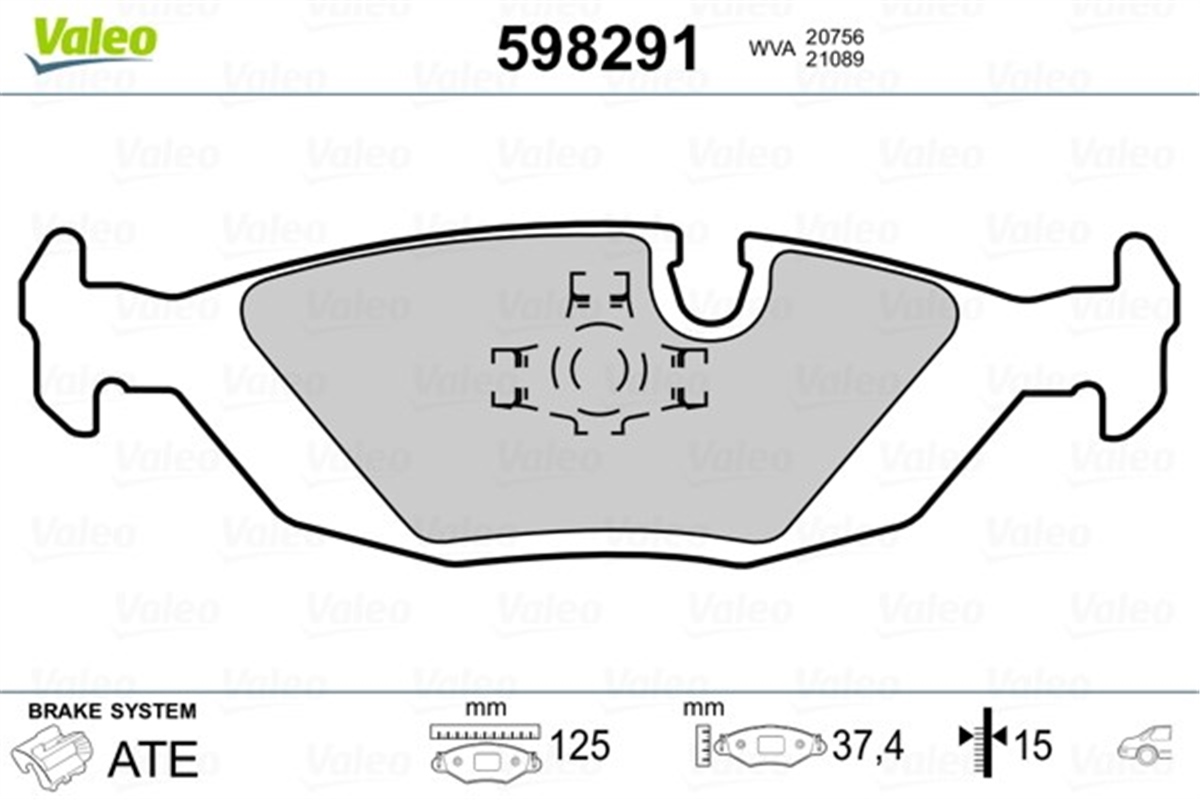 YEDEK PARÇADİSK FREN BALATASI ARKA SAAB 9000 2.0 CD-CS 91-94 CDE-CSE-SCS 94-98 CD LTP ECOP-CDE-CS-CSE 94 VALEO 598291VALEOVALEO 598291