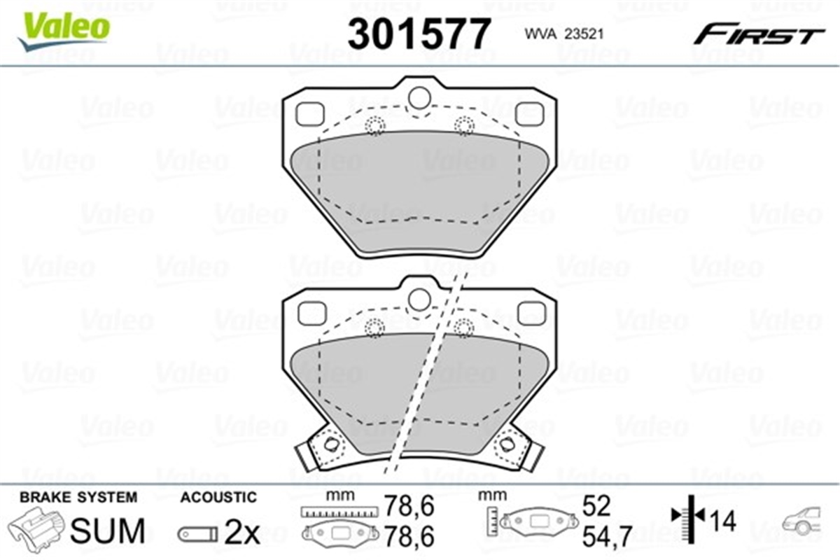 YEDEK PARÇADİSK FREN BALATASI FIRST ARKA TOYOTA CELİCA ZT230 8-1999 9-2005 - TOYOTA COROLLA 120 10-2 VALEO 301577VALEOVALEO 301577