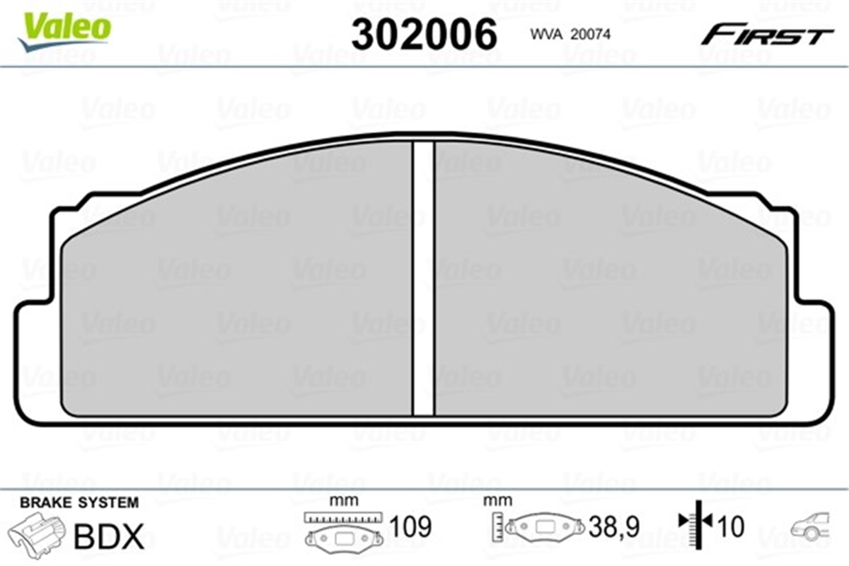 YEDEK PARÇADİSK FREN BALATASI FIRST ARKA FIAT 124 SPIDER VALEO 302006VALEOVALEO 302006