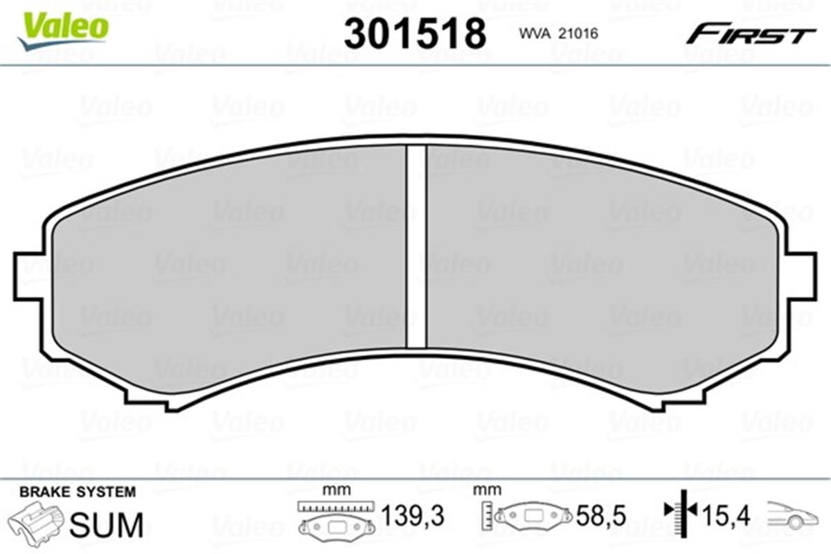 YEDEK PARÇADİSK FREN BALATASI FIRST ÖN MITSUBISHI GRANDİS 1-2004 - MITSUBISHI PAJERO 3 VD-VF 2-2000 8 VALEO 301518VALEOVALEO 301518