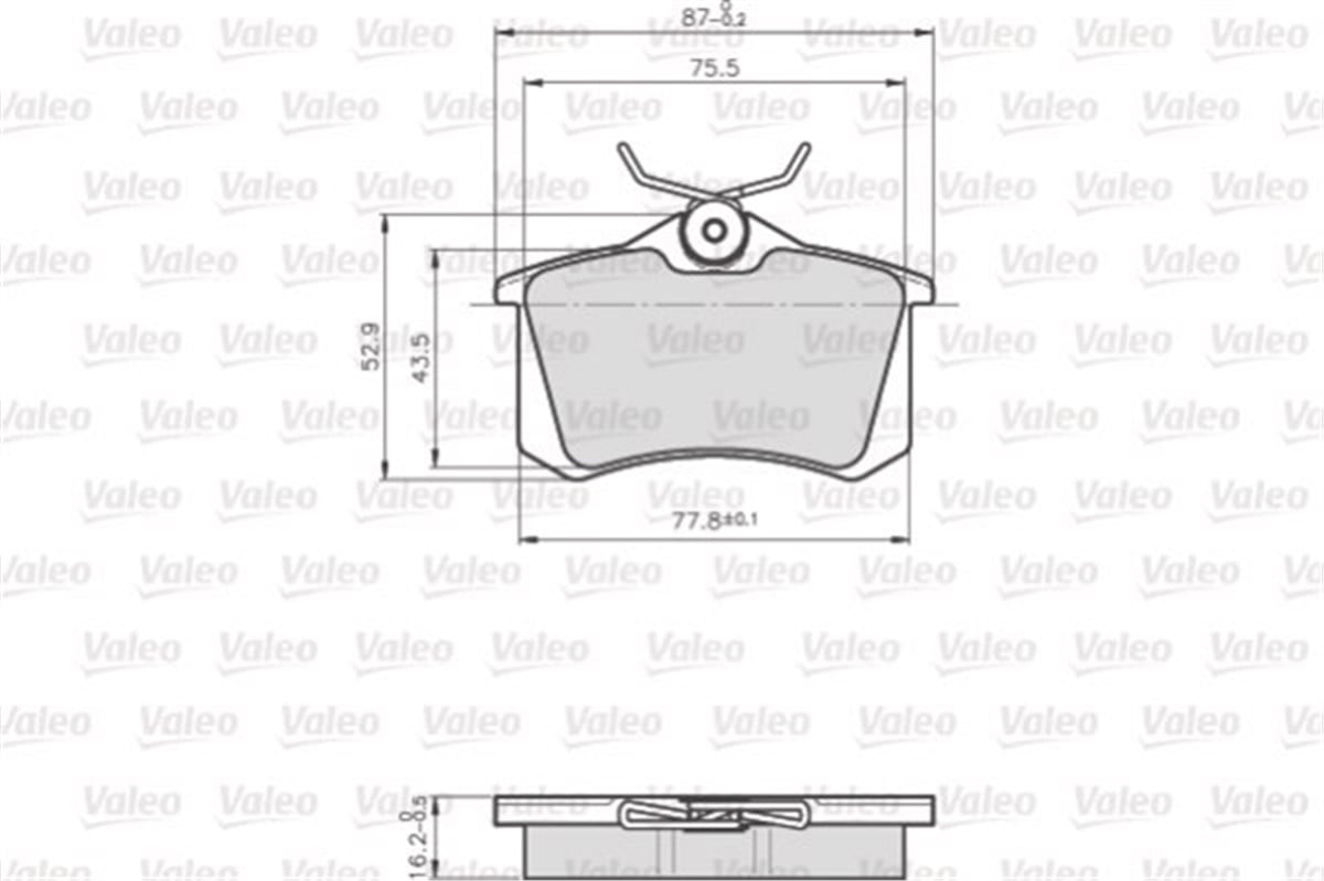 YEDEK PARÇADİSK FREN BALATASI LCV ARKA PEUGEOT PARTNER 2002 VALEO 872960VALEOVALEO 872960