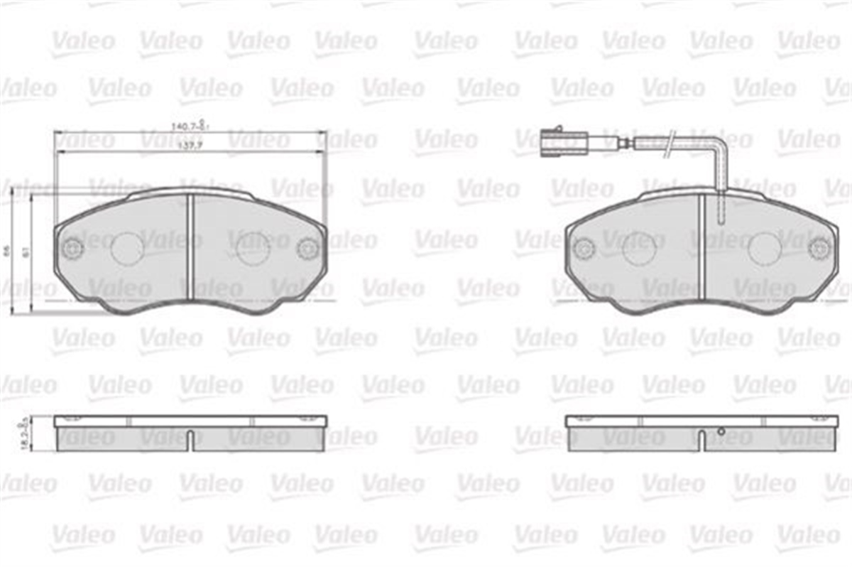 YEDEK PARÇADİSK FREN BALATASI LCV ÖN CITROEN JUMPER 2002 2006 VALEO 872918VALEOVALEO 872918