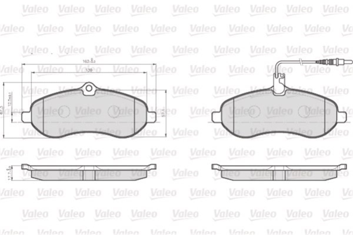 YEDEK PARÇADİSK FREN BALATASI LCV ÖN CITROEN DİSPATCH 2007 VALEO 872595VALEOVALEO 872595