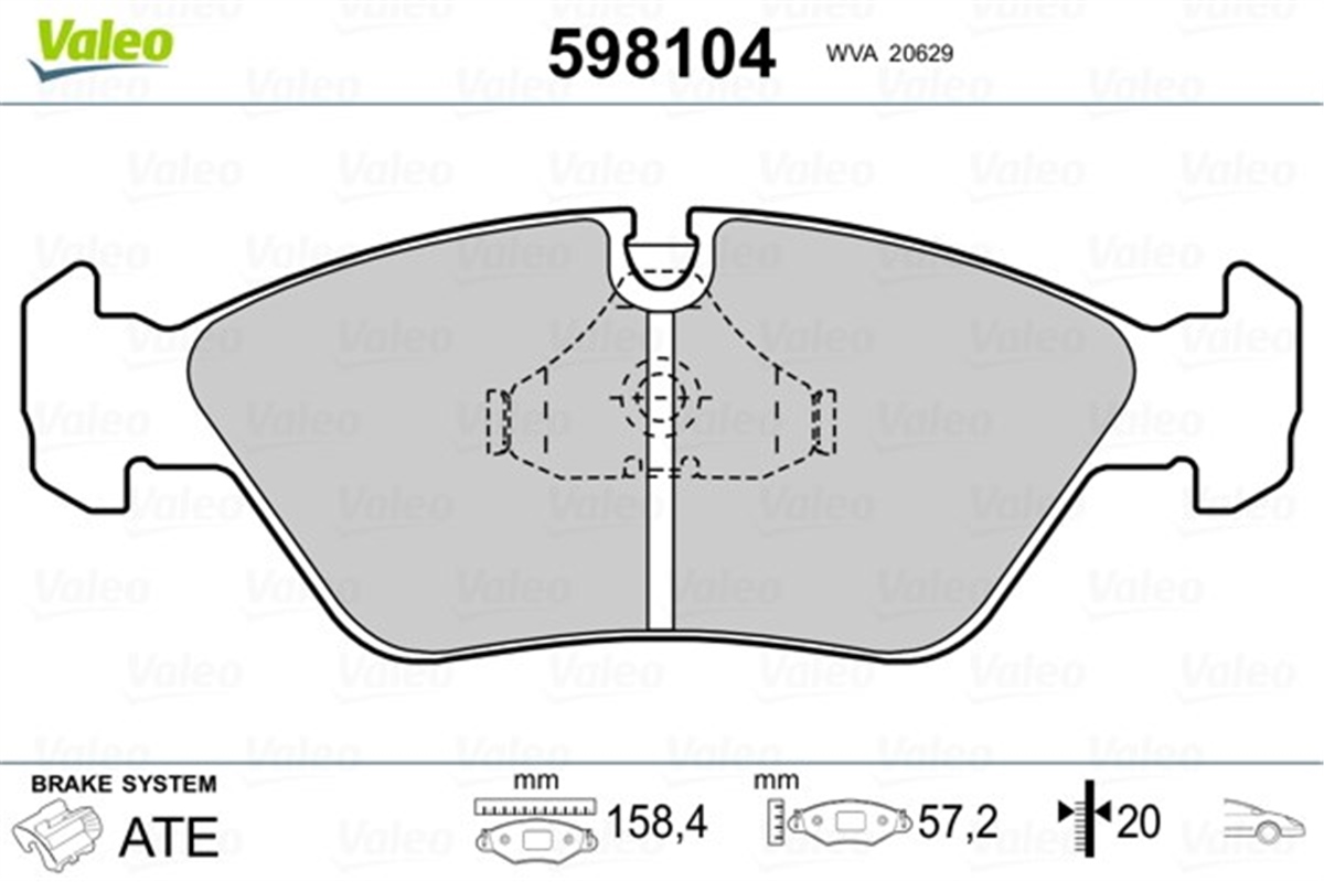 YEDEK PARÇADİSK FREN BALATASI ÖN BMW 5-SERİSİ E28-E30 VALEO 598104VALEOVALEO 598104