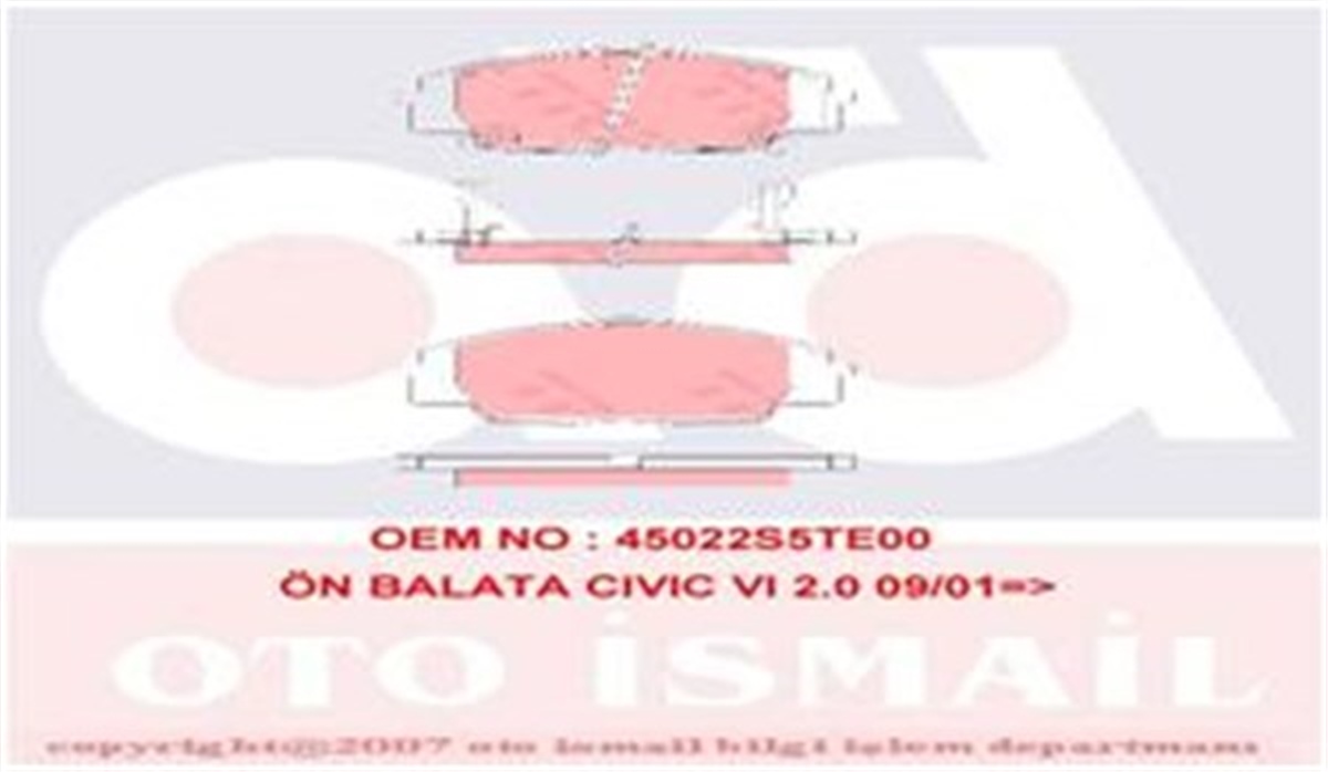 YEDEK PARÇADİSK FREN BALATASI ÖN CIVIC VII 2001-2005-CIVIC VIII 2006 S2000 1999 TRW GDB3250TRWTRW GDB3250
