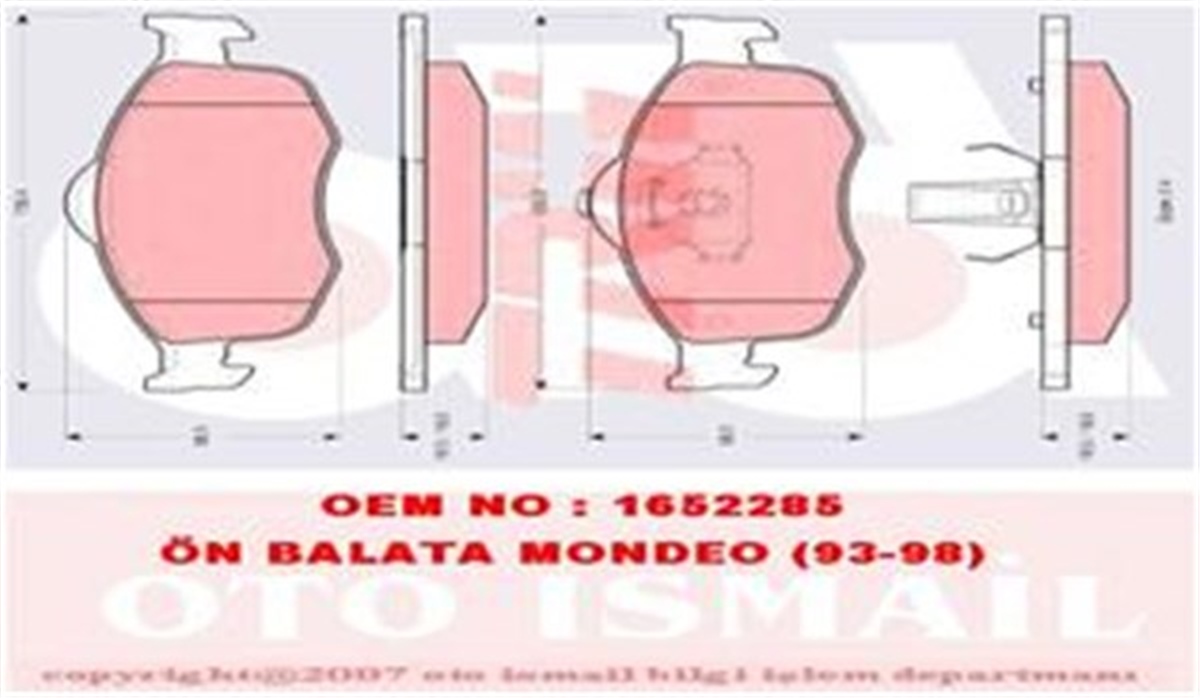 YEDEK PARÇADİSK FREN BALATASI ÖN COUGAR 1998-2001-MONDEO I 1993-1996-MONDEO II 1996-2000-SCORPIO I 1989-1994-SC TRW GDB1107TRWTRW GDB1107