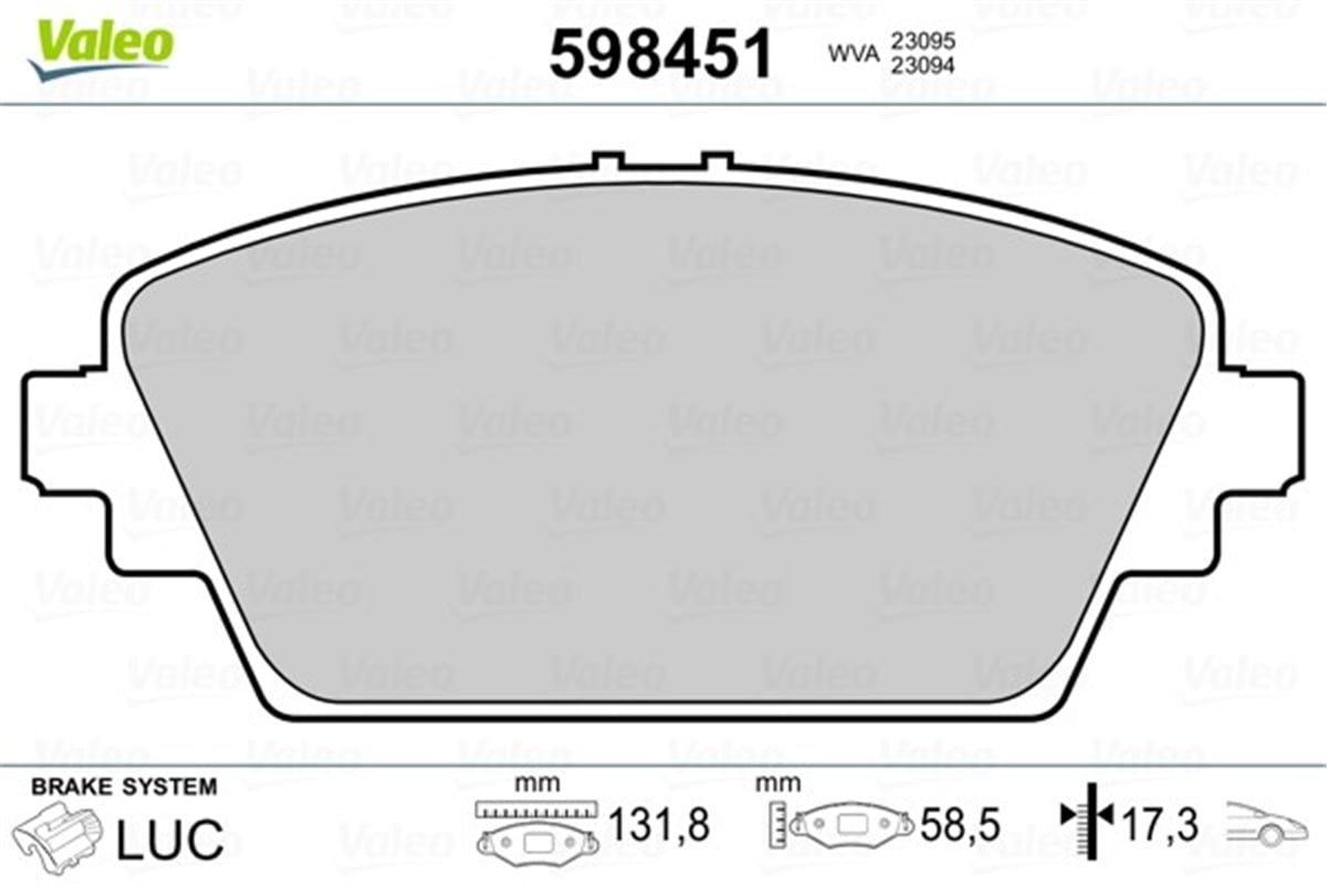 YEDEK PARÇADİSK FREN BALATASI ÖN HONDA ACCORD VII 1.8. 2.0 98-03 VALEO 598451VALEOVALEO 598451