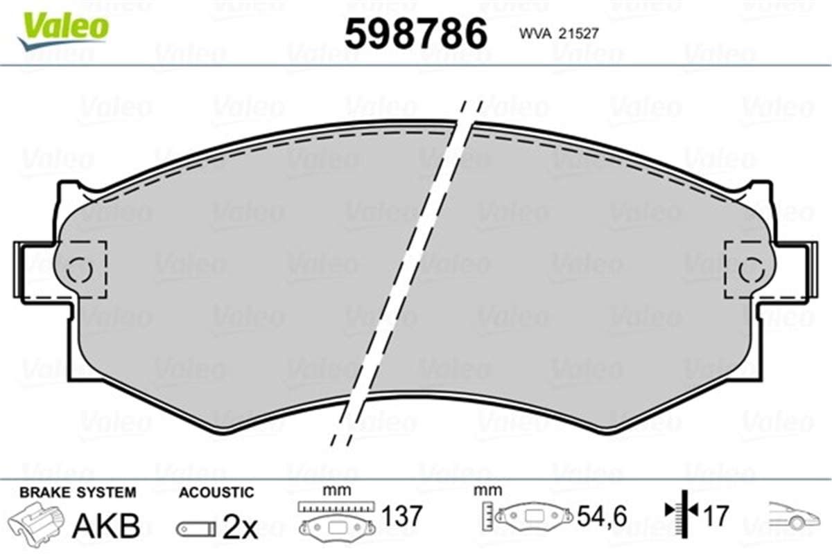 YEDEK PARÇADİSK FREN BALATASI ÖN NISSAN PRİMERA P10-W10 90-98 1.6. 2.0. 2.0 D ; PRAİRİE M11 88-94 2.0 VALEO 598786VALEOVALEO 598786
