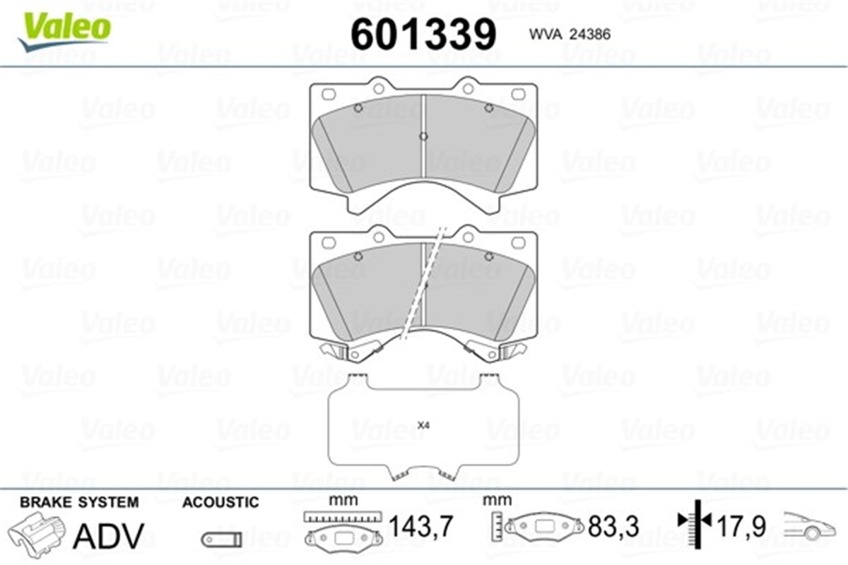 YEDEK PARÇADİSK FREN BALATASI ÖN TOYOTA LAND CRUISER 8-2009 -LAND CRUISER SW UZJ-VDJ 9-2007 VALEO 601339VALEOVALEO 601339