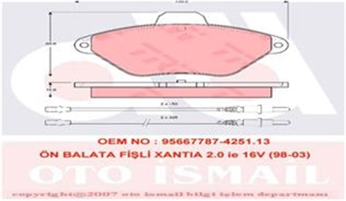 YEDEK PARÇADİSK FREN BALATASI ÖN XANTIA 1993-2003 TRW GDB1102TRWTRW GDB1102