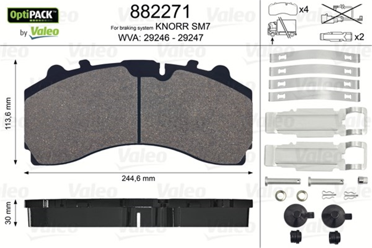 YEDEK PARÇADİSK FREN BALATASI OPTIPACK ÖN AKS MB ACTROS MP4 2011- SENSÖRSÜZ VALEO 882271VALEOVALEO 882271