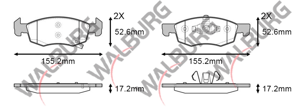 YEDEK PARÇAFREN BALATA ON IKAZLI OPEL CORSA E 1.4 14 JANT 2014- / CORSA E 1.2 14 JANT 2014-WALBURGWDB692
