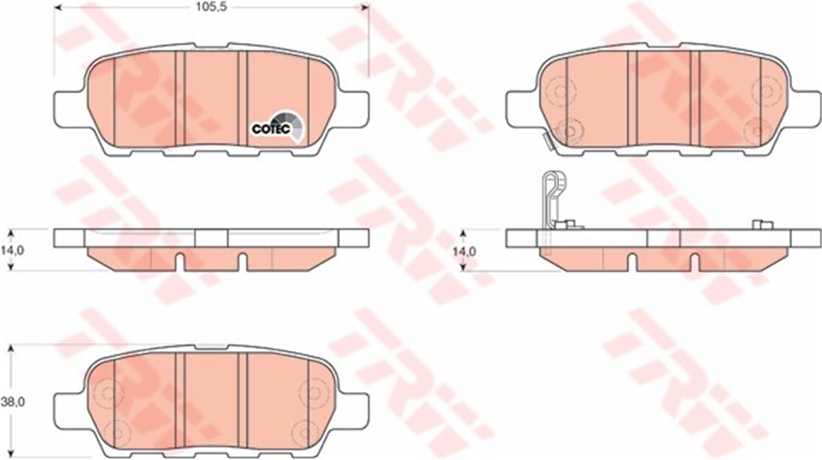 YEDEK PARÇAFREN BALATASI ARKA . 44060-8H385 JAPON QASHQAI (J10) XTRAIL (T30, T31) 01-13 JUKE (F15) 10-14 PULSAR (C13) 15- FX (S50) FX35/FX45 03-08 07-13 2.0 TRW TRW GDB3294TRWTRW GDB3294