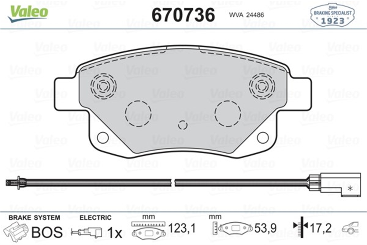 YEDEK PARÇAFREN BALATASI ARKA 6C11 2M008 AF FORD TRANSIT V347 06- BM VALEO VAL 670736VALEOVALEO 670736