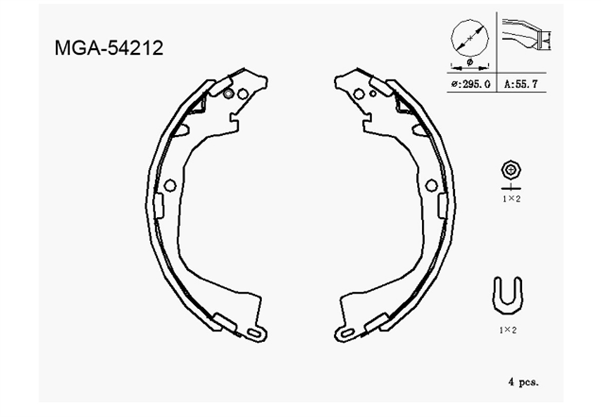 YEDEK PARÇAFREN BALATASI-KAMPANA-  VW AMAROK 10- 2H0698525 -MGA-54212MGAMGA-54212
