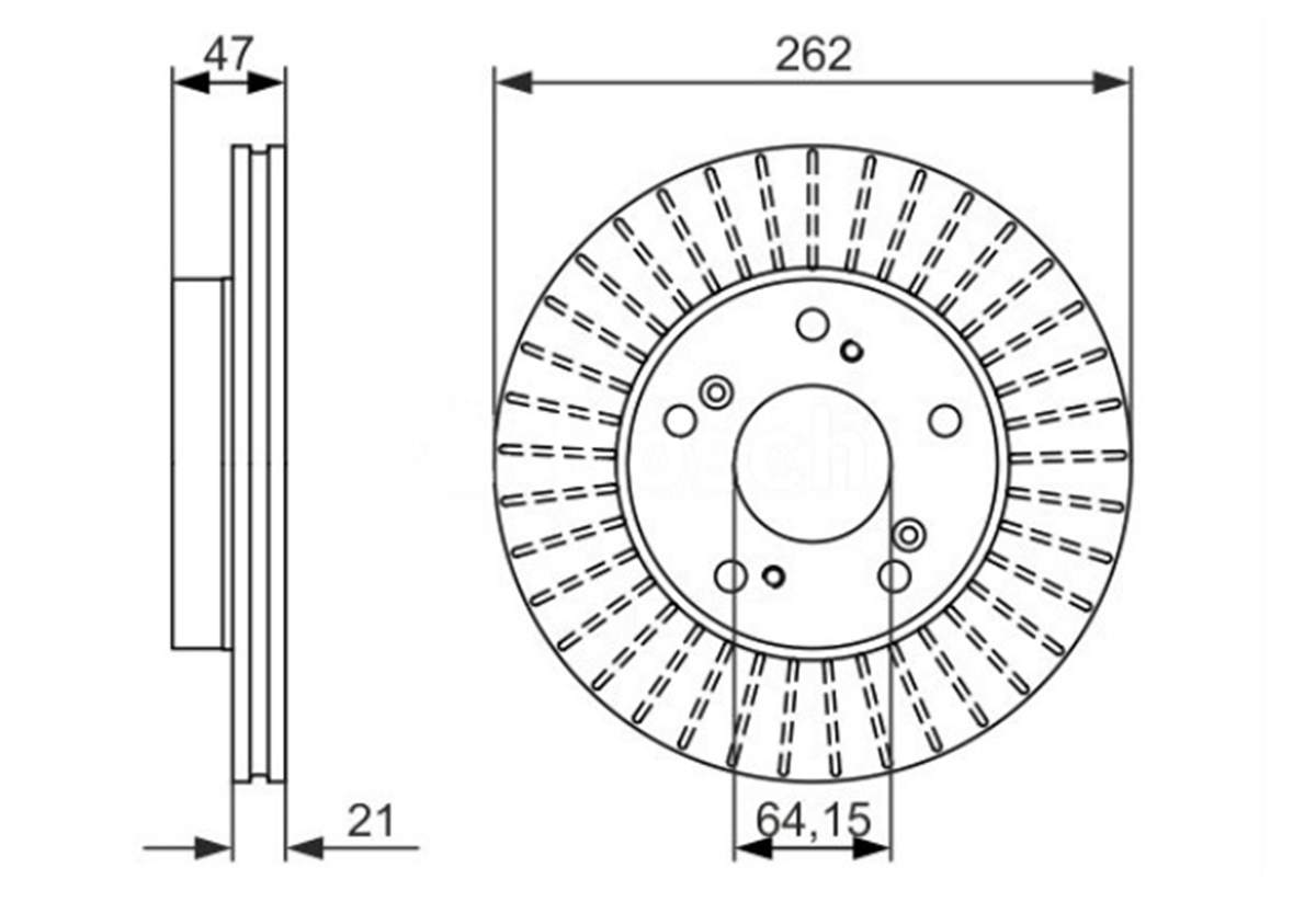 YEDEK PARÇAFREN DISK ON HAVA KANALLI 262-5  HONDA CIVIC 01 - 06 