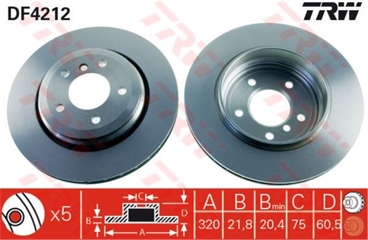 YEDEK PARÇAFREN DİSKİ ARKA 3 1999 TRW DF4212TRWTRW DF4212