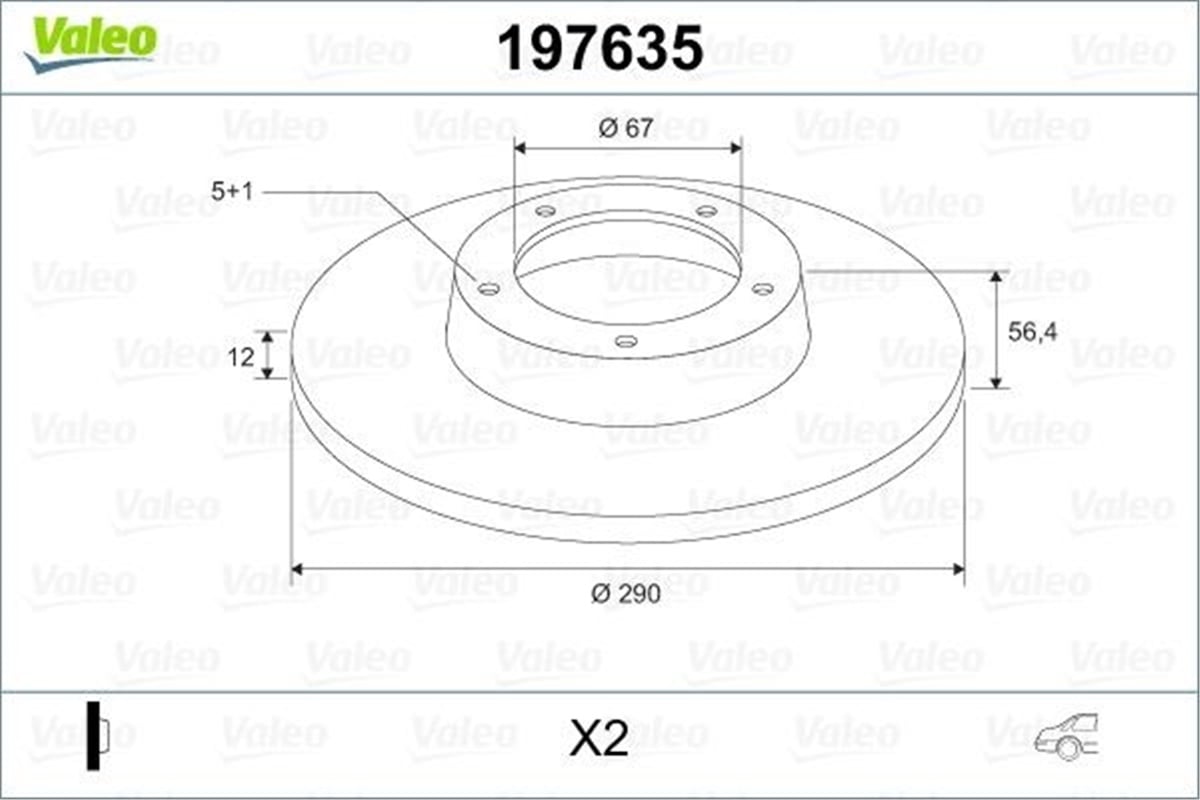 YEDEK PARÇAFREN DİSKİ ARKA X2 MERC E-CLASS 12.96 03.02 VALEO 197635VALEOVALEO 197635