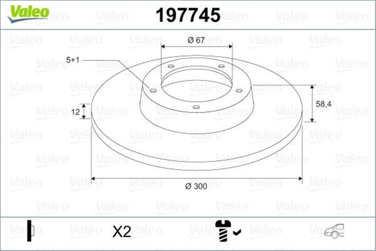 YEDEK PARÇAFREN DİSKİ ARKA X2 MERCEDES S CLASS VALEO 197745VALEOVALEO 197745