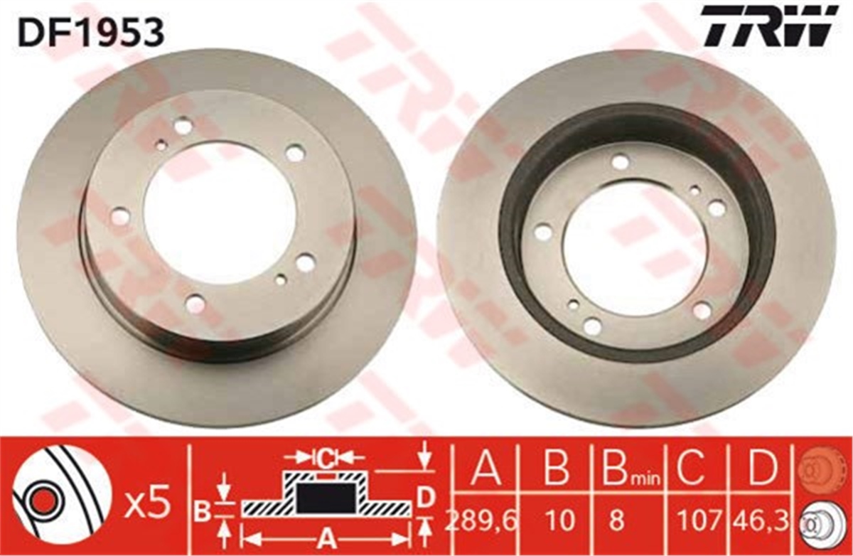 YEDEK PARÇAFREN DİSKİ ÖN SAMURAI 1988-2004-SIERRA 1981-1999-SIERRA II 1988-2000-SJ 410 1981-1988-SJ 413 1984-19 TRW DF1953TRWTRW DF1953