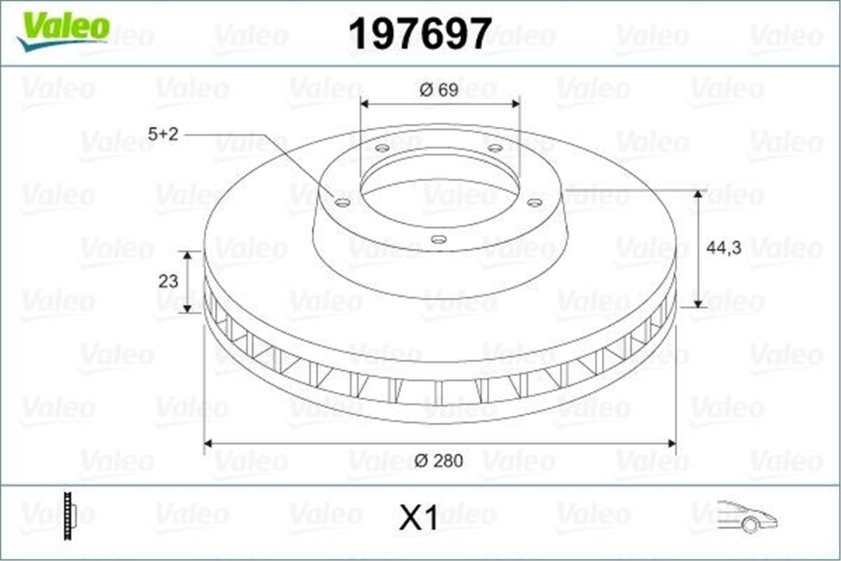 YEDEK PARÇAFREN DİSKİ ÖN X2 HYUNDAI I30 12 -ELANTRA 11 ; KIA CEED 12 VALEO 197697VALEOVALEO 197697
