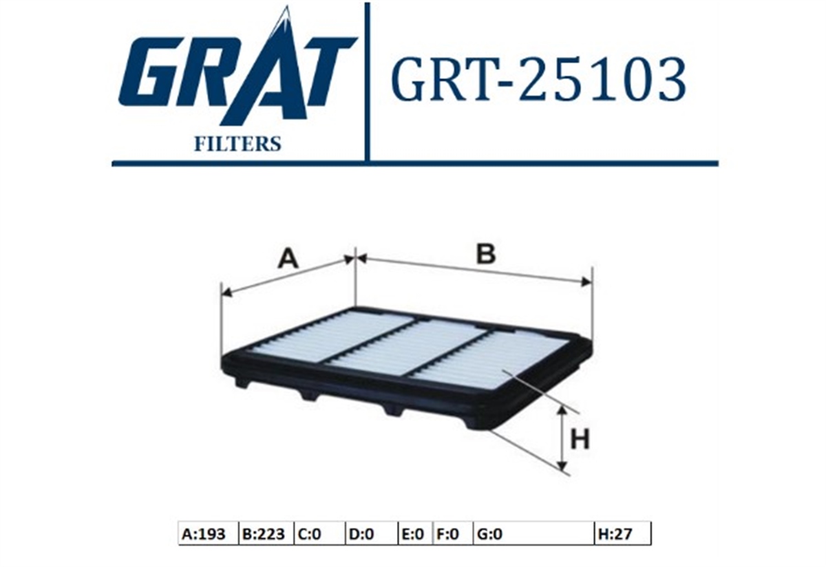 YEDEK PARÇAHAVA FILTRESI - CHEVROLET SPRAK 05>10  96591485 -GRT-25103GRATGRT-25103