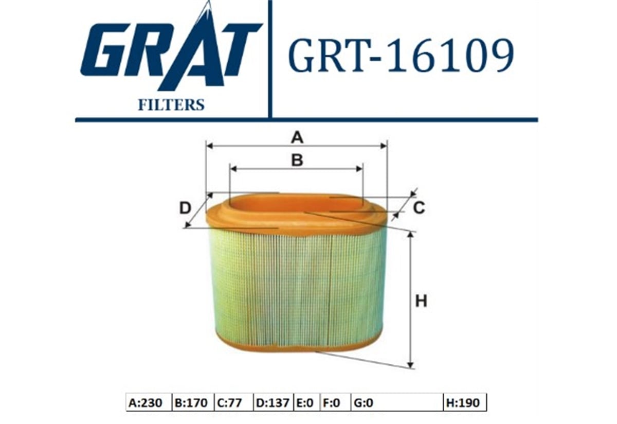 YEDEK PARÇAHAVA FILTRESI  HYUNDAI STAREX 98>08  281304A001 -GRT-16109GRATGRT-16109
