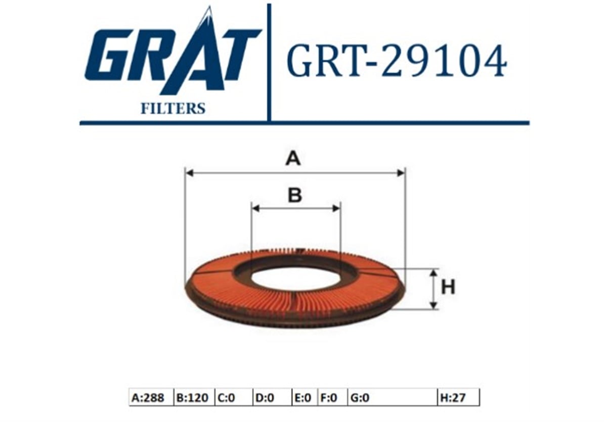 YEDEK PARÇAHAVA FILTRESI - MAZDA 323 90>96  B36613Z40 -GRT-29104GRATGRT-29104