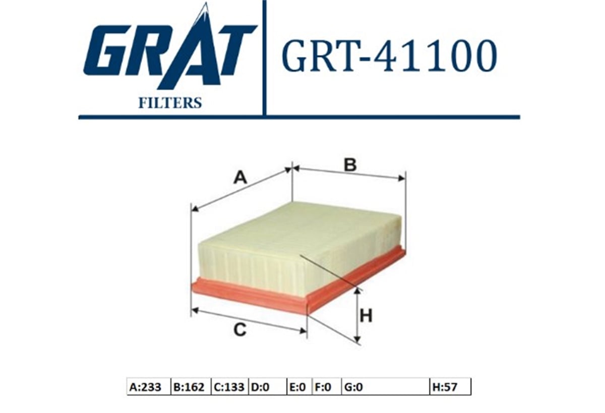 YEDEK PARÇAHAVA FILTRESI - NISSAN QASHQAI 07>12 / XTRAIL 08>12 RENAULT KALEOS 07>12  165466131R -GRT-41100GRATGRT-41100