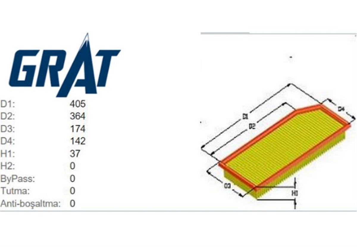 YEDEK PARÇAHAVA FILTRESI  VW GOLF V 04>JETTA III 05- PASSAT 05- AXX-BPY-BWA 06F133843A -GRT-15128GRATGRT-15128